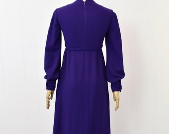 Taylor愛用ブランド♪Collegiate Mod Dress*1960'ワンピース 1960s Purple Rhinestone Wool Arthur Doucette Lord & Taylor