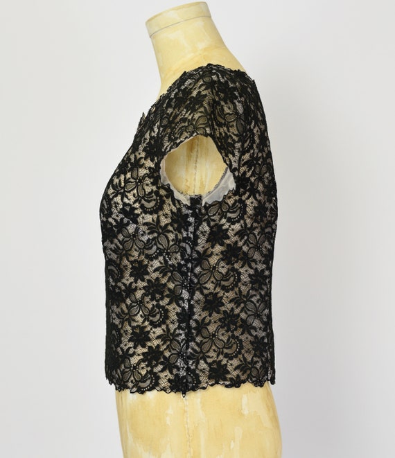 1950's Black Lace Blouse - image 5