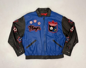 1980s Adidas Leather Best of Times Player Run DMC Black Blue