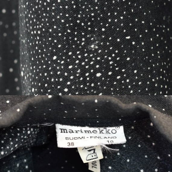 1970s Marimekko Gray Dot Mod Shift Shirt Dress - image 10