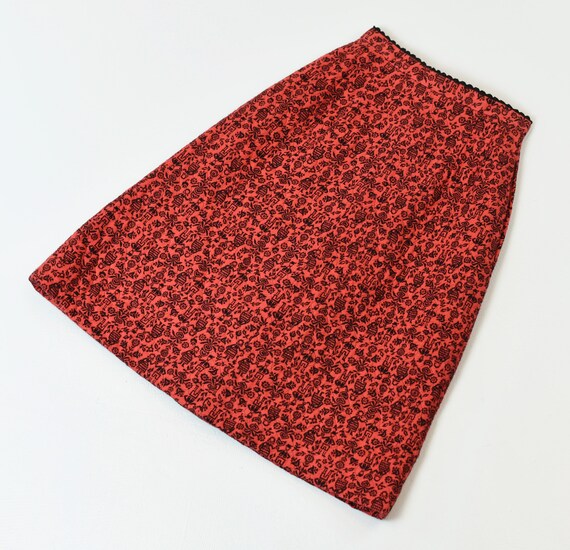 1960s Red Lanz Austrian Novelty Print Skirt - image 4