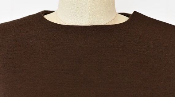 1960s Geoffrey Beene Chocolate Brown Wool Dress - image 9