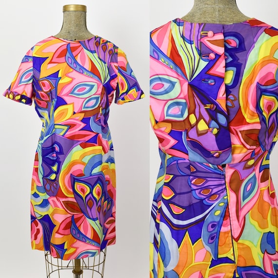 1960's Psychedelic Silk Dress