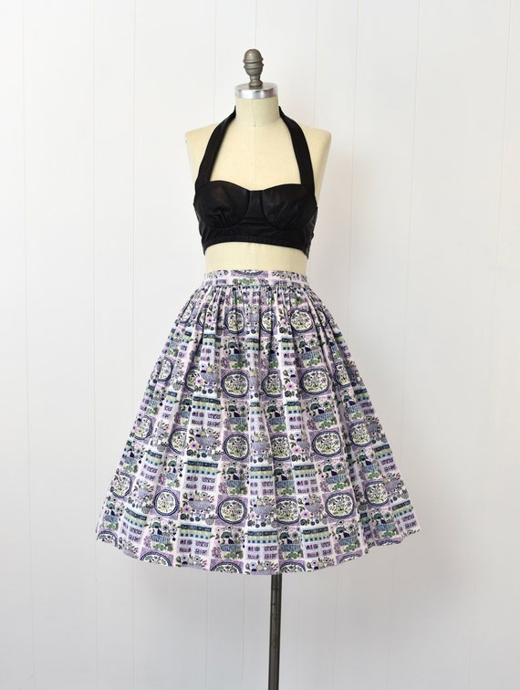 1950s Fruit & Floral Novelty Print Circle Skirt - image 7