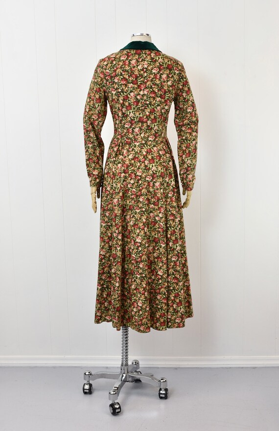 1980s Laura Ashley Green Floral Rose Print Cottag… - image 5