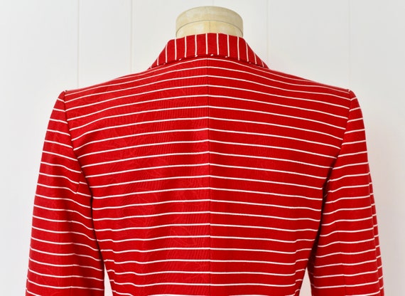 1990s Yves Saint Laurent Variation Red White Stri… - image 7