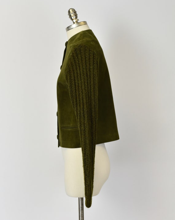 1960s Green Suede & Wool Roos Atkins Sweater - image 2