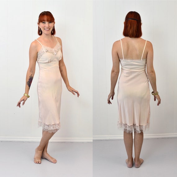 1940s/1950s Pink Floral Lace Rayon Superfit by Superior Boudoir