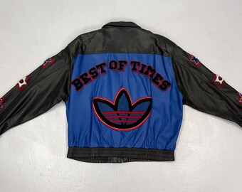 1980s Adidas Leather Best of Times Player Run DMC Black Blue