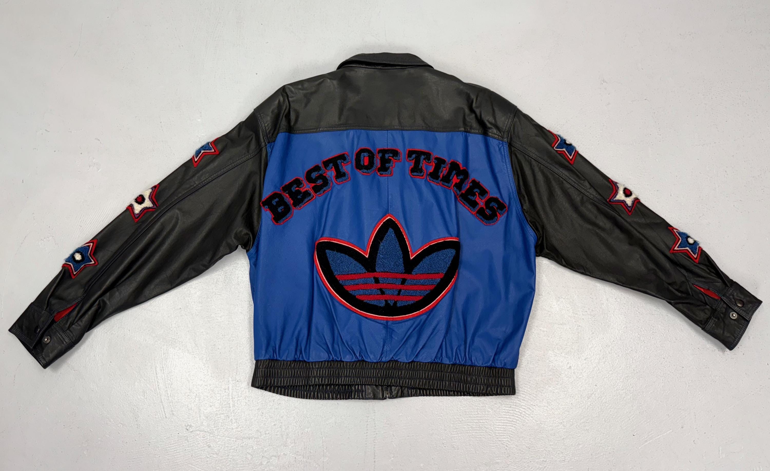 1980s Adidas Leather Best of Times Player Run DMC Black Blue