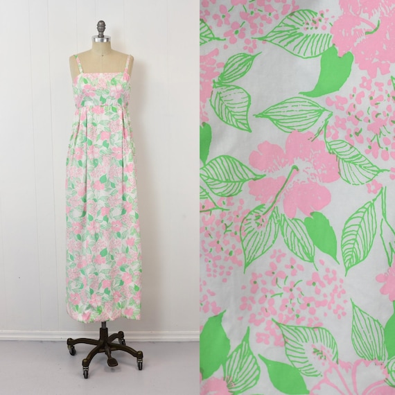 1960s/1970s Lilly Pulitzer Hibiscus Floral Print Pink Green Empire Waist Handmade Maxi Dress Palm Royale - Etsy Israel 1960s/1970s Lilly Pulitzer Hibiscus Floral Print Pink Green Empire Waist Handmade Maxi Dress Palm Royale - Etsy Israel