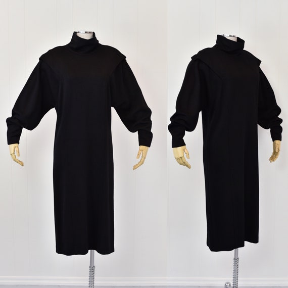 1980s Escada Black Dress - image 1