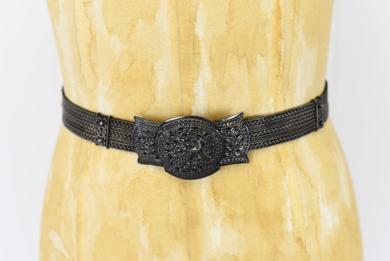 Vintage Silver Ornate Belt With Peacock Buckle - Etsy