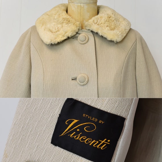 1960s Beige Taupe Visconti Faux Fur Coat & Skirt … - image 3