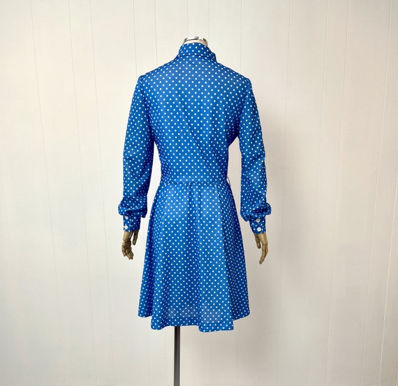 1970s Blue & White Polka Dot Cut Out Melissa Lane… - image 8