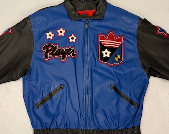 1980s Adidas Leather Best of Times Player Run DMC Black Blue