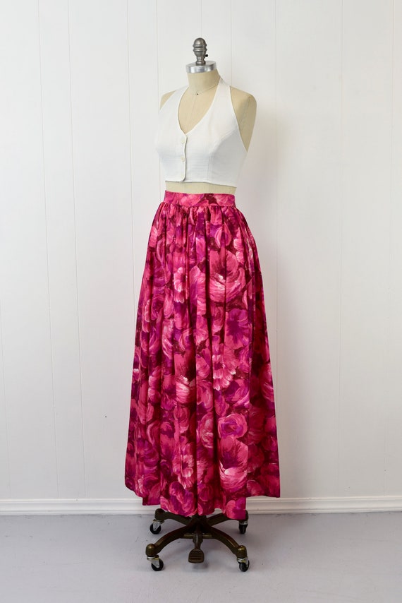 1960s Shocking Pink Purple Floral Psychedelic Lon… - image 3