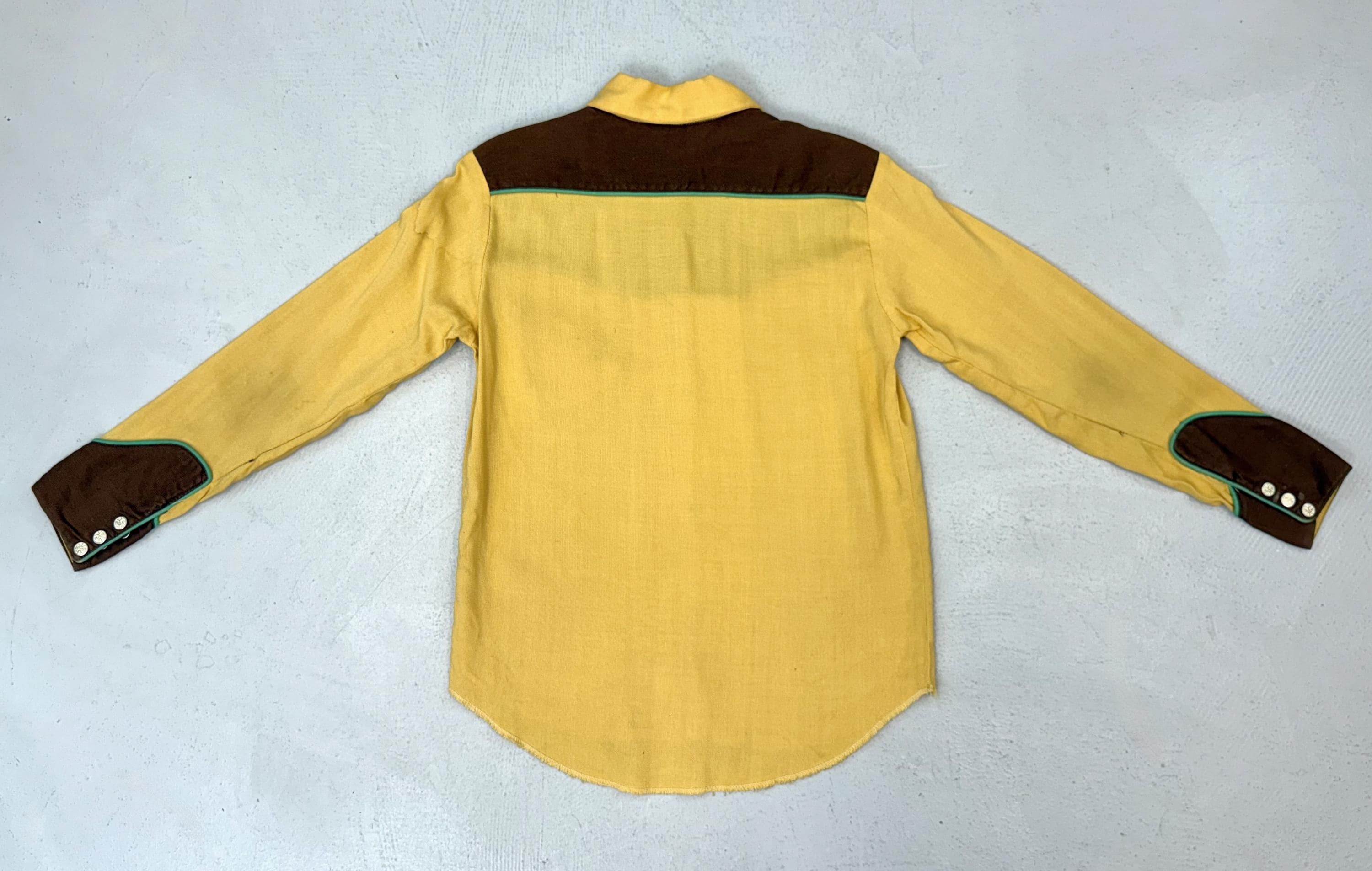 1950s J Bar T Western Wear Cowboy Yellow Brown Steer Skull Star 