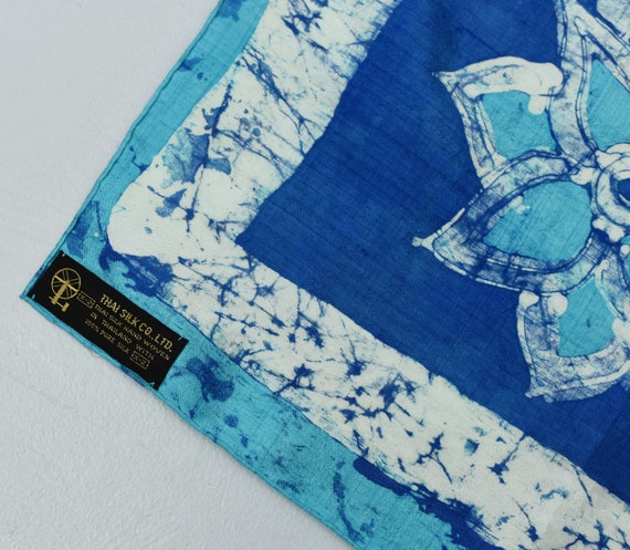 1970s/1980s Blue Thai Silk Panther Scarf - image 6