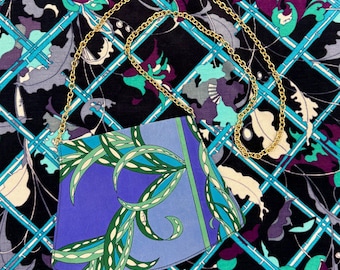 Vintage 60s Emilio Pucci Silk Flap Bag, Gold Mariner Chain - Etsy