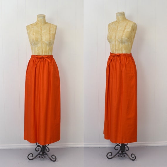 Ronald Kolodzie Maxi-Skirt in Orange Gutsy Cotton for Concept VII 70s Award Winning Designer