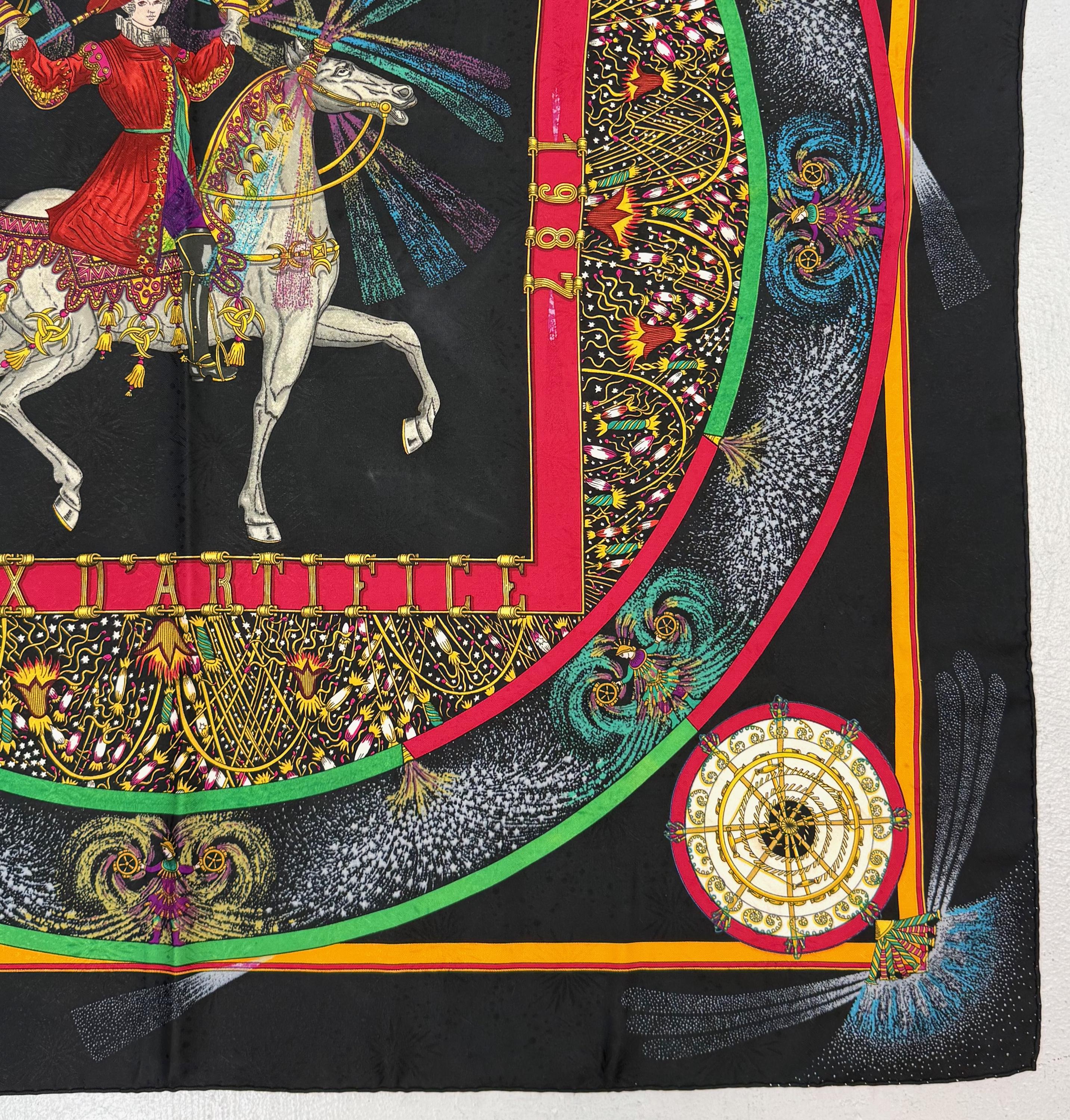 Vintage 1987 Hermes Feux D'artifice Fireworks Michael Duchene 90cm