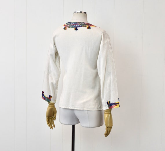 1960s/1970s Embroidered Woodstock Hippie Boho Pea… - image 7