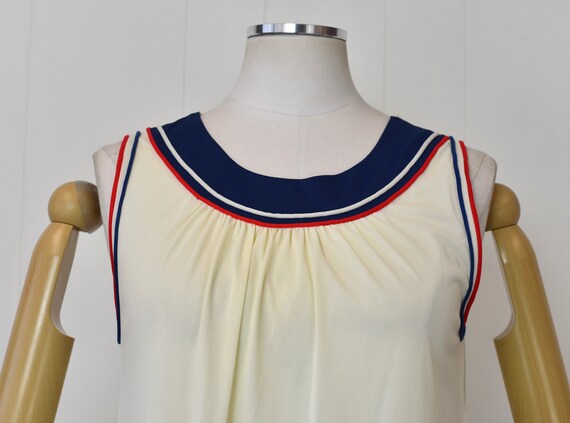 1970s Nautical Patriotic Nylon Lorraine Peignoir … - image 7