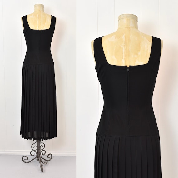 1990s Cache Ultra Suede Patchwork Black Pleated C… - image 6