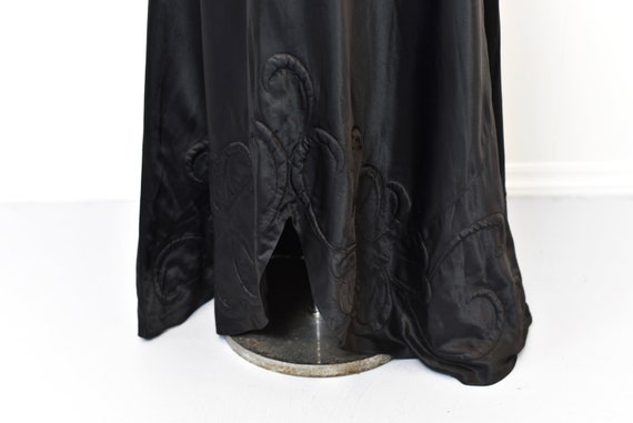 1930s/1940s Black Satin Puff Sleeve Gown - image 4
