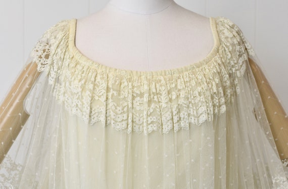 1970s Designer White Floral Tulle Dress Marita by… - image 3