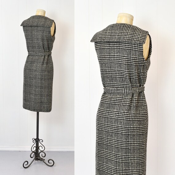 1960s Houndstooth Print Sloat & Co Wool Mod Shift… - image 6