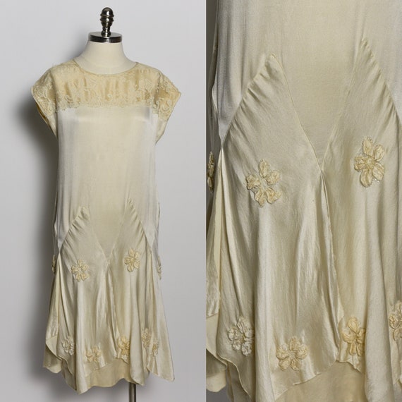 1920's Ivory Silk & Lace Dress