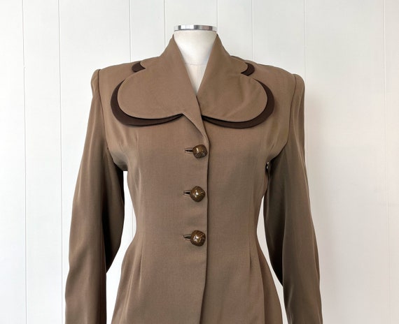 1940s/1950s Lilli Ann Brown Taupe Jacket Blazer S… - image 2