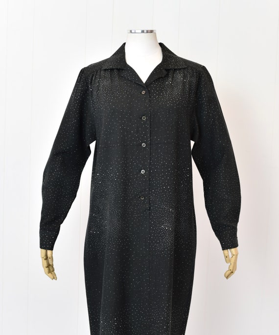 1970s Marimekko Gray Dot Mod Shift Shirt Dress - image 2