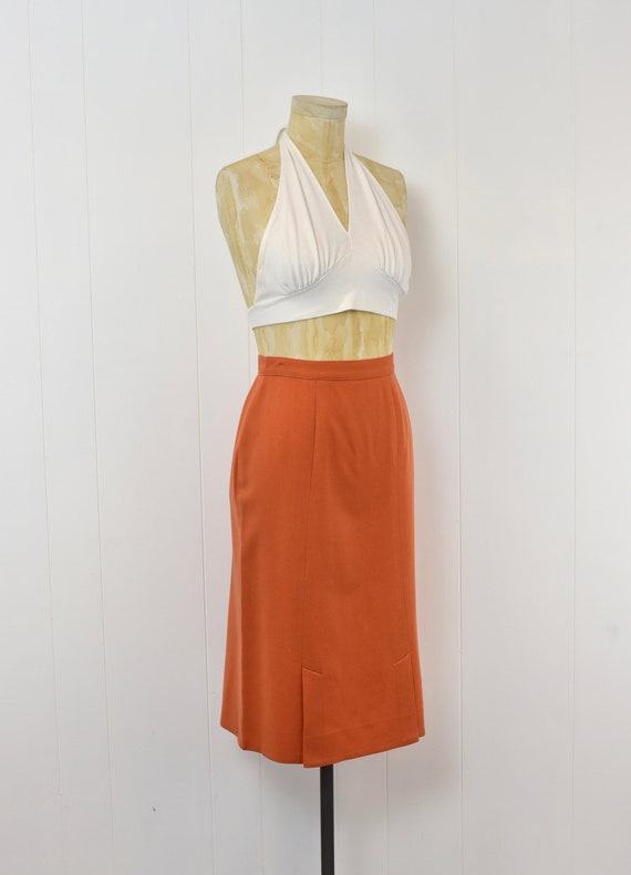 1950s Pendleton Orange Wool Classic Pencil Wiggle… - image 5