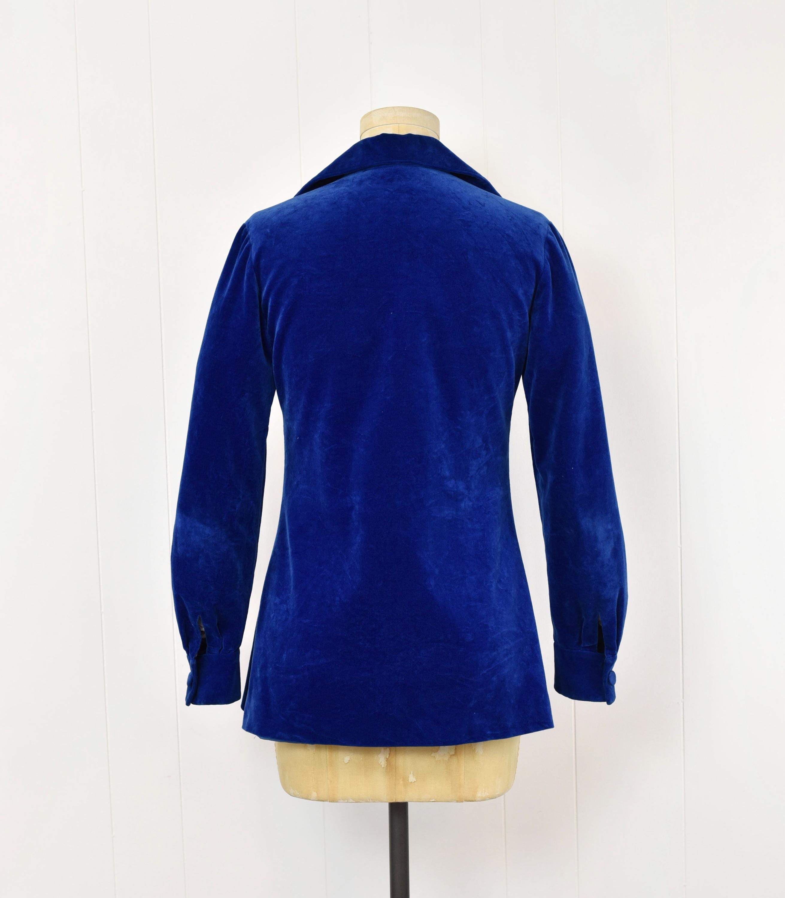 1970s Emilio Pucci Royal Blue Velvet Saks Fifth Avenue Jacket