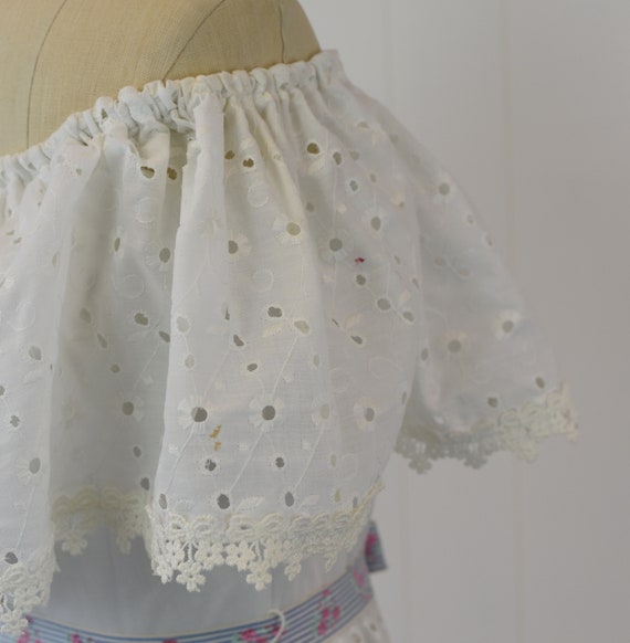 NOS 1970s Miss K Alfred Shaheen White Eyelet Maxi… - image 10