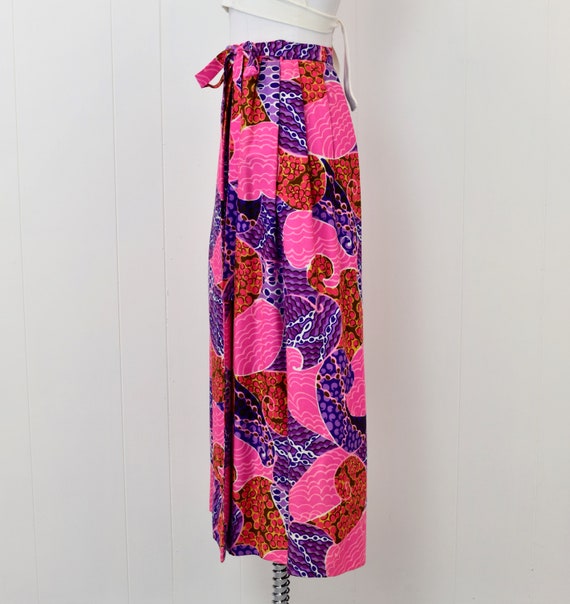 1960s/1970s Psychedelic Pink Purple Hawaiian Tiki… - image 5