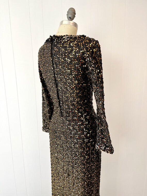 1960s Lilli Diamond Gold Black Sequin Metallic Bo… - image 7