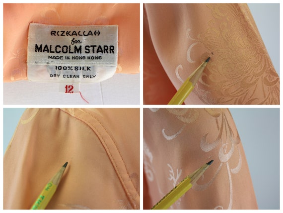 1970s Rizkallah for Malcolm Starr Peach Dressing … - image 9