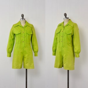 1960s/1970s Lime Green Romper Jumpsuit One Piece