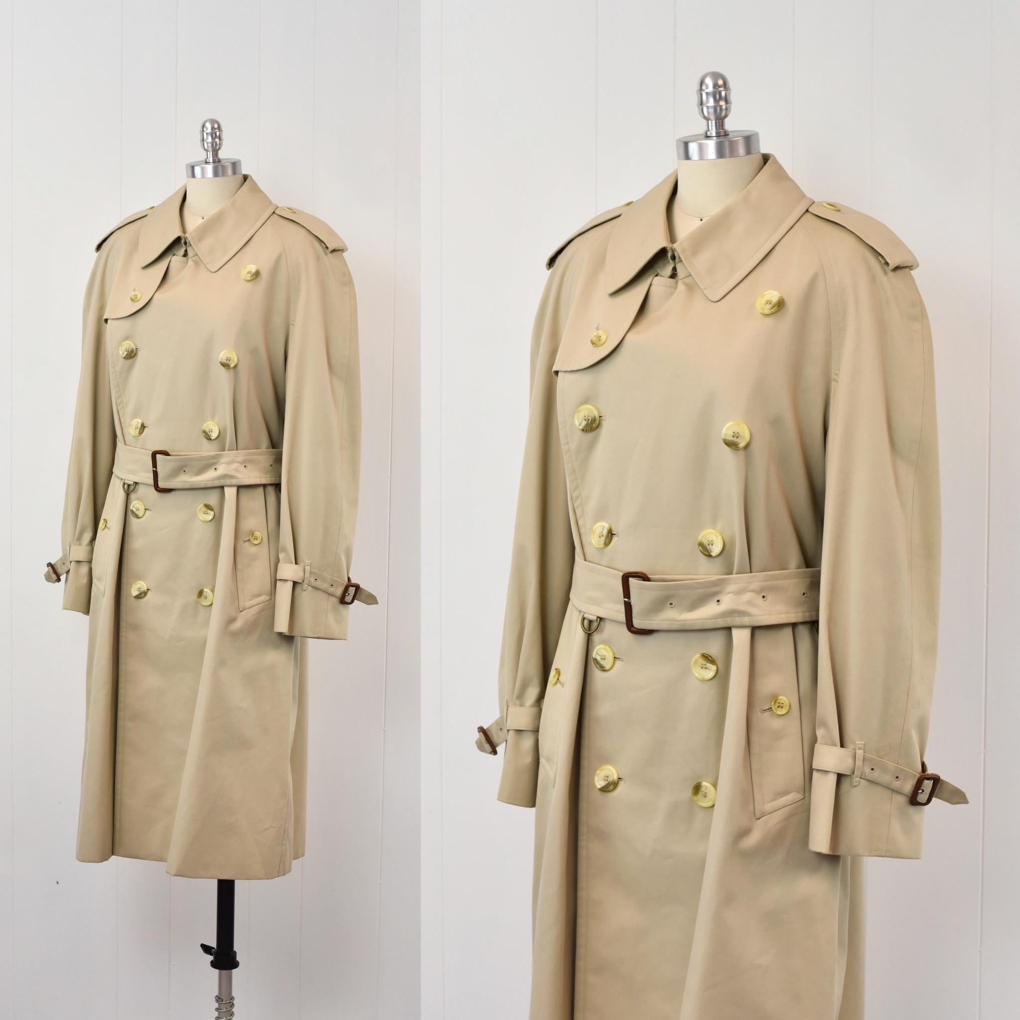 菅田将暉さん着用同型【80年代】 Burberrys Trench Coat 1980s Burberrys Classic Khaki Tan Trench Coat Jacket With