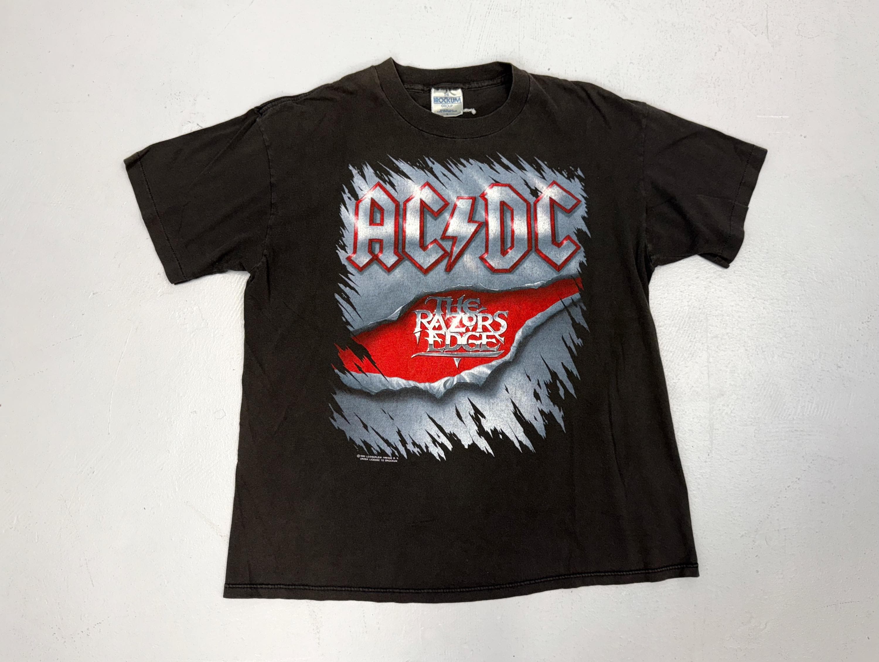 1990 AC/DC the Razor's Edge Tour Cotton Single Stitch Double Sided