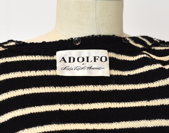 Small 1980s Adolfo Black Sweater Dress