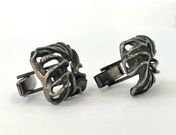 1950s/1960s Brutalist Cut Out Pierced Sterling Si… - image 3