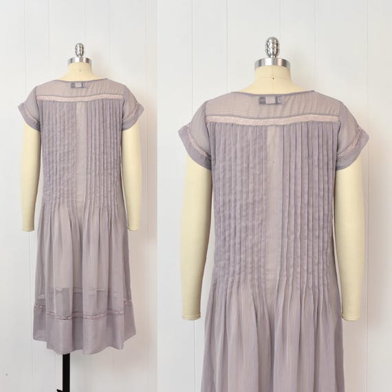 1980s does 1920s Albert Nipon Purple Striped Shee… - image 7