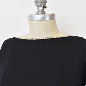 1960s Black Rhinestoned Party Dress image 3