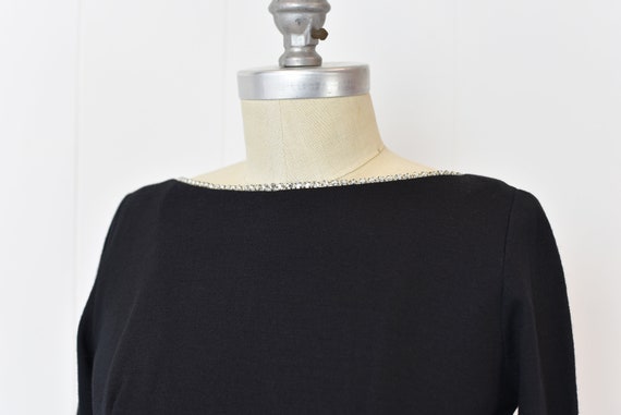 1960s Black Rhinestoned Party Dress - image 3
