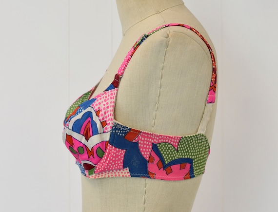 1960s Vanity Fair Patchwork Polka Dot Colorful Ps… - image 4